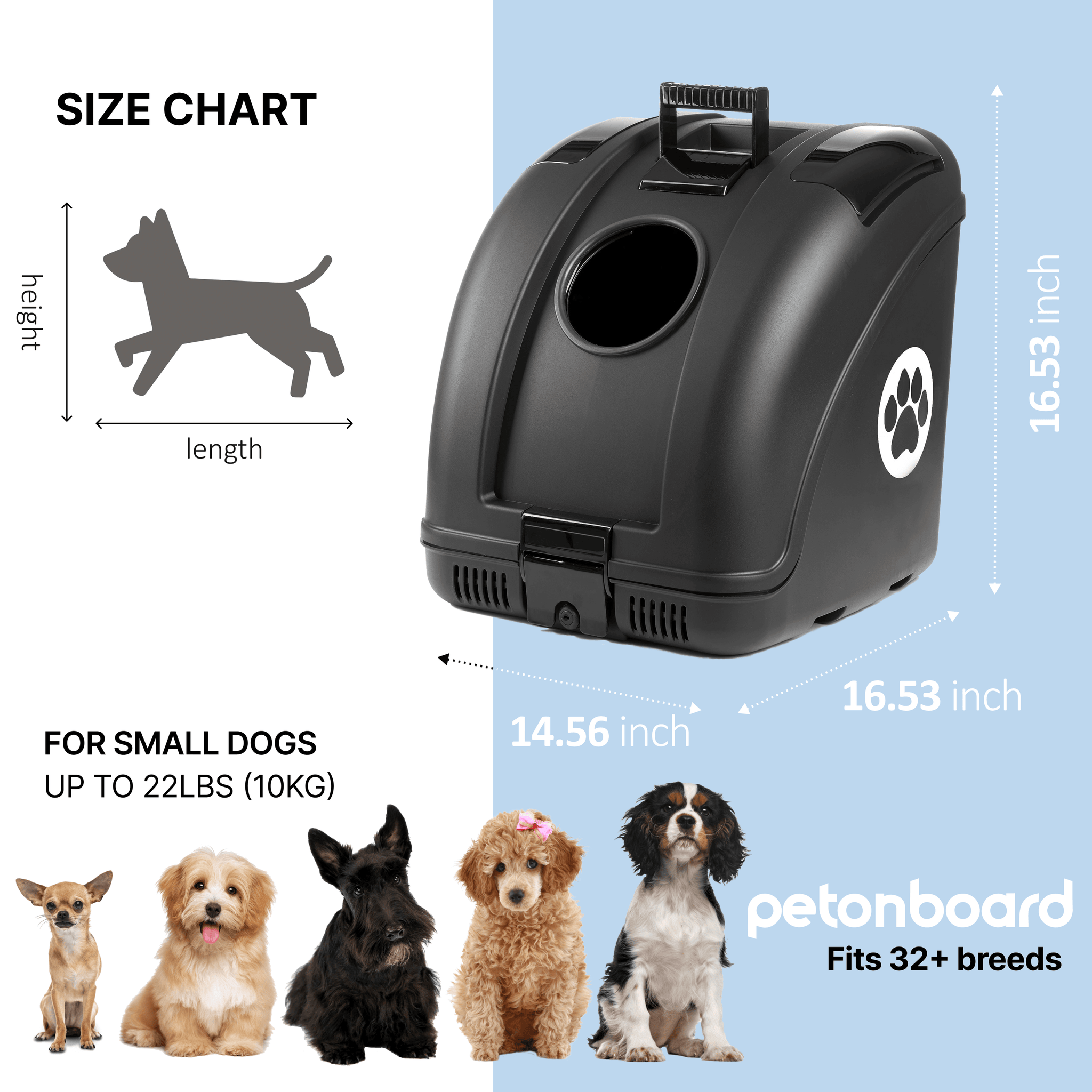 PETONBOARD #1 Hard-Sided Small Dog Car Seat Motorcycle Dog